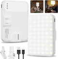 Selfie Light, LED Camera Light Video Lights 60 LED 2200mAh Rechargeable Phone Light 7 Modes, 10-Level Brightness, Portable Clip on Light for Phone/Tablet/Laptop White