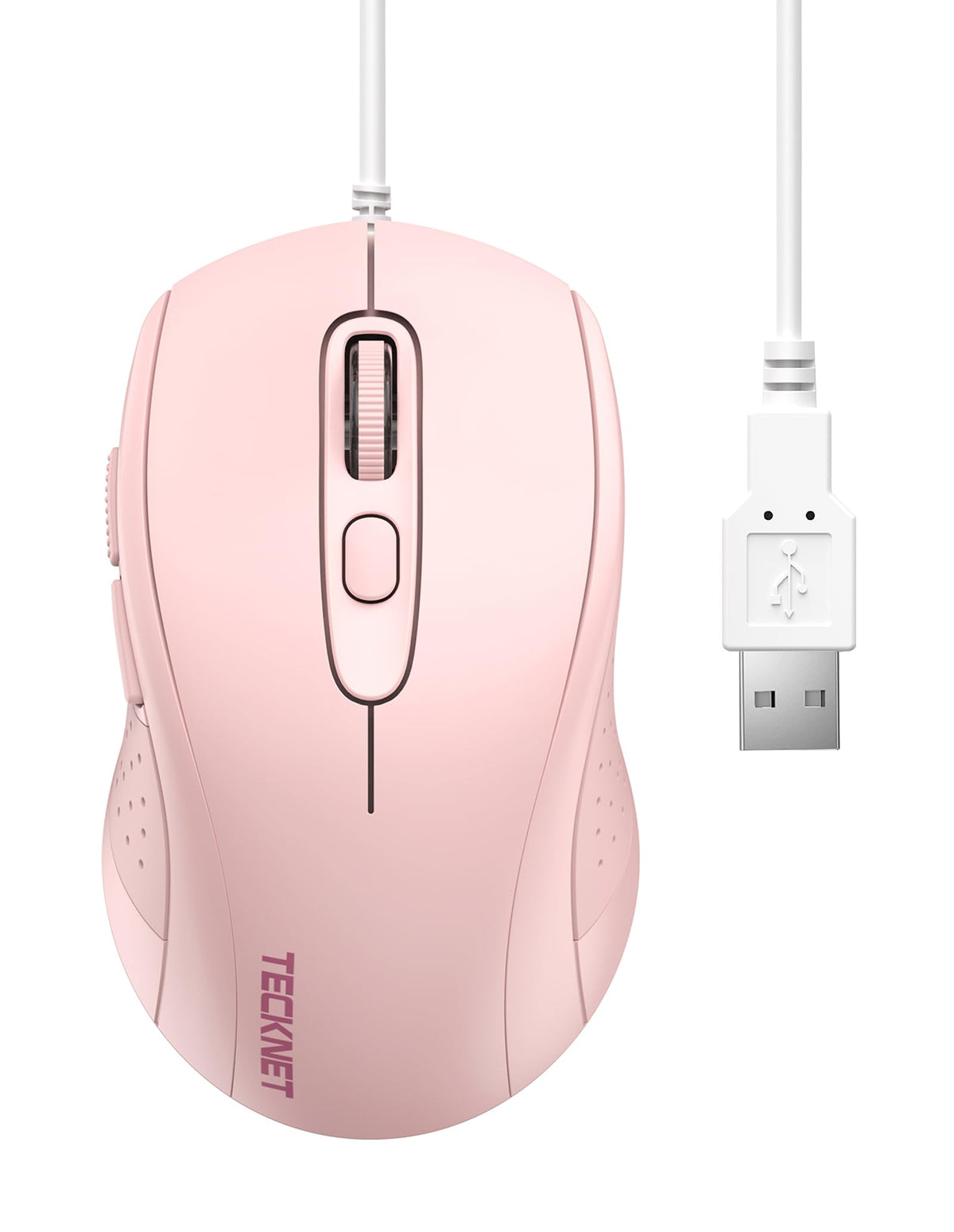 TECKNET Wired Mouse, 3600DPI, USB Wired Computer Mice, 6-Button, 4-Levels