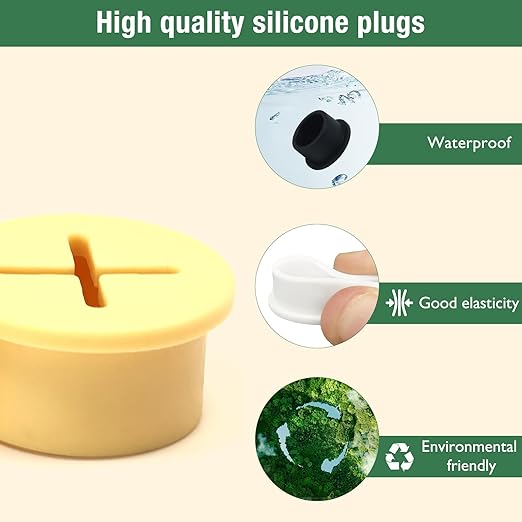 20Pcs Desk Grommet, 3/4" (20mm) Black Silicone Cord Hole Cover, Flexible Rubber Wire Grommets, Wall Grommets for Cables Management, Table, Countertop, Cabinets and Furnitures Wire Organizer