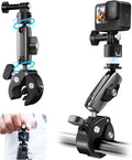 TELESIN° S2 Quick Release Clamp Bike Mount Motorcycle Handlebar Holder, Roll Bar Tube Clip Mounting Accessories for GoPro13 12 11 10 9 8 7 Go Pro Max Insta360 X3 X4 X5 Ace Pro DJI Action 3 4 Pocket 3