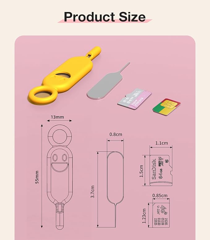 SIM Card Holder Contains Removal Openning Tool Tray Eject Pins 3 Pcs Needle Opener Ejector Compatible with All iPhone Apple iPad HTC Samsung Galaxy Cell Phone Smartphone (Radiance (3 Pcs))