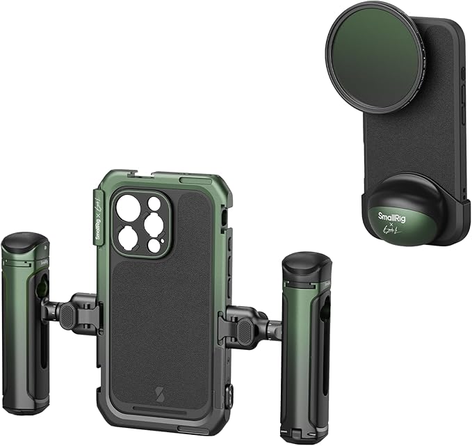 SmallRig x Brandon Li Mobile Video Kit Only for iPhone 16 Pro, Phone Cage with Lightweight Phone Case Kit, Rotatable Wireless QR Handles, 67MM Magnetic VND Filter Kit, Support for MagSafe - 5002