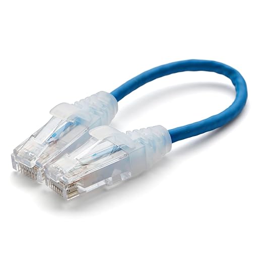 TRUECABLE Cat6 Component Rated Patch Cable, Unshielded (U/UTP), 6in, Blue, 28AWG Solid Copper, Snagless 10G High-Speed Ethernet Cable, PoE++ 4PPoE 100W, UL Listed, RoHS-3, 1 Pack
