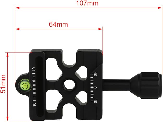 Haoge CP-MAS Screw Knob Clamp Adapter Mount for Quick Release QR Plate Camera Tripod Ballhead Monopod Ball Head Fit Arca Swiss and Manfrotto 200PL-14 RC2 Plate