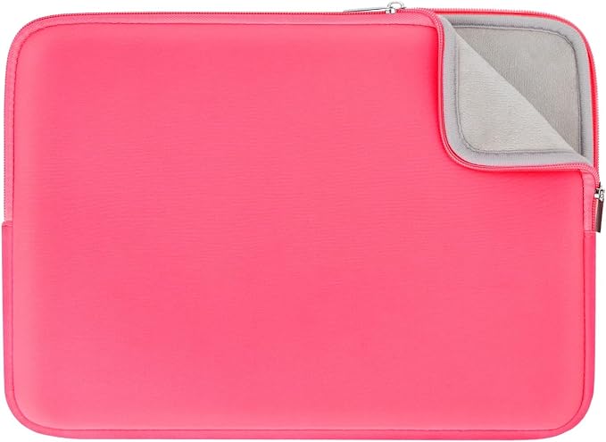 RAINYEAR 14 Inch Laptop Sleeve Protective Case Soft Lining Padded Zipper Cover Carrying Bag Compatible with 14" Notebook Computer Tablet Ultrabook Chromebook (Bright Pink, Upgraded Version)