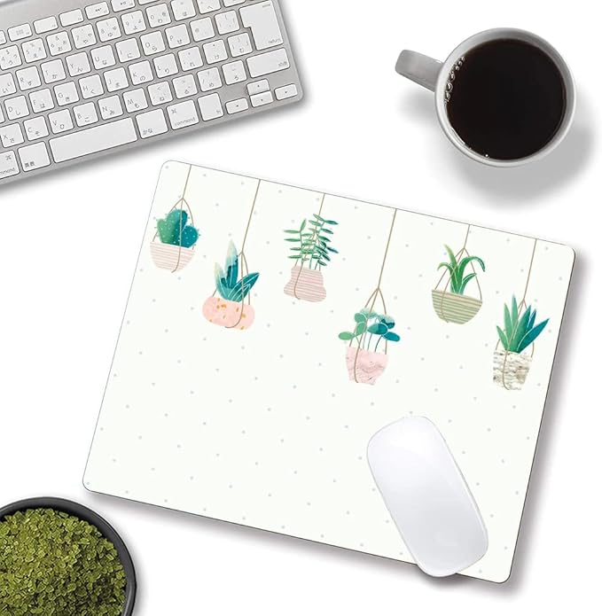 Mouse Pad, Plants Mouse Pad, Square Mouse Mat Waterproof Mousepad Non-Slip Rubber Base Mouse Pads for Office Laptop