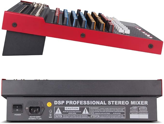 G-MARK MK800MP3 Professional Audio Mixer Sound Board 8 Channels Mixing Console with MP3 Player +48V Phantom Power Digital USB Bluetooth Reverb DJ Mixer Audio for PC Karaoke Stage Studio Recording