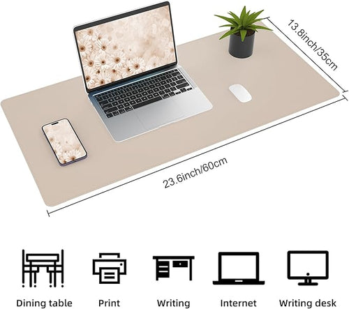 AFIING Desk Mat, Beige, 23.6" x 13.8", Desk Pad Protector