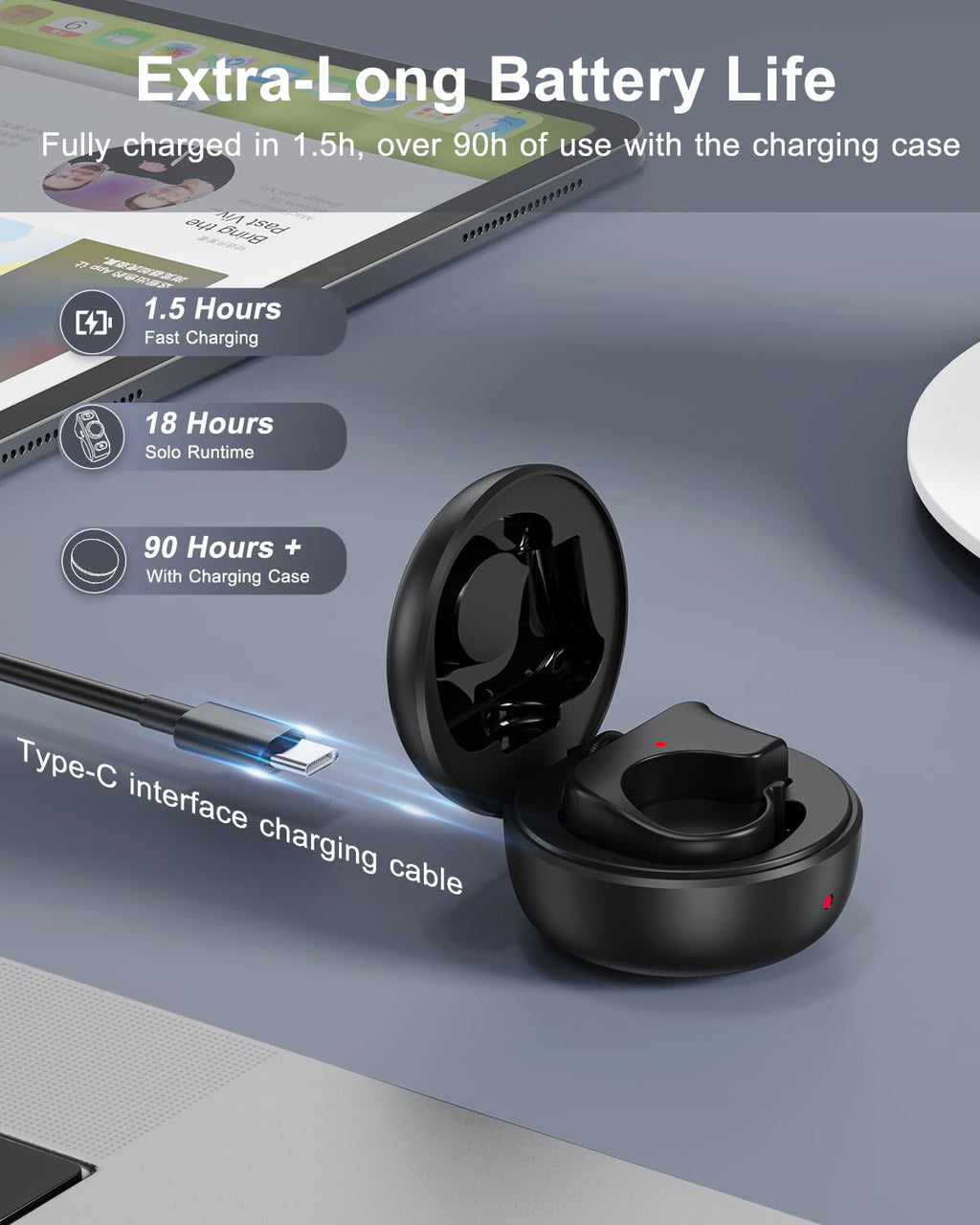 [New Upgrade, Easy to Use] TikTok Scrolling Ring Remote Control, Camera Shutter Remote, Wireless Bluetooth Scrolling Ring for iPhone, iPad, iOS, Android - Black