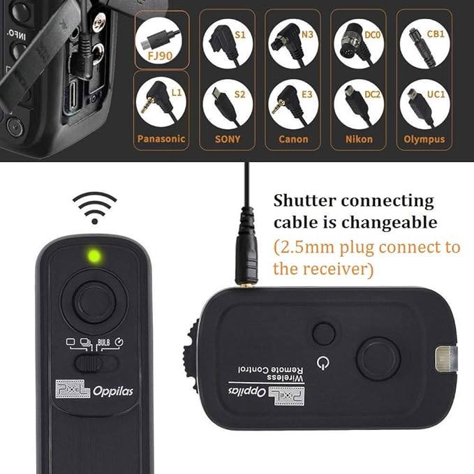 Pixel 2.4GHz Wireless Remote Shutter Release UC1 for Olympus RM-UC1 E-M1 E-M5 E-M5-II E-M10 E-M10-II Pen-F EPL8 EPL7 EPL6 EPL5 EPL3 EPL2 EP5 EP3 E400 E410 E420 E450 E510 E520 E550 E600 E620 590UZ Dslr