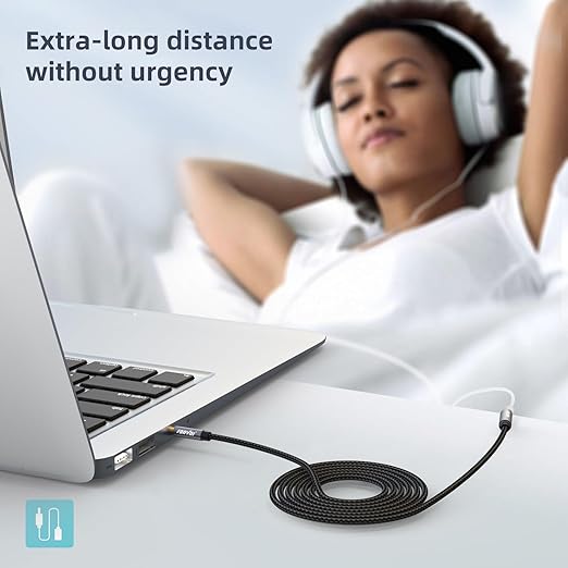 20FT 3.5mm Aux Jack Audio Extension Cable,Male to Female,TRS Headphone Extension Cable Compatible with Heaphone, MP3 Players iPhone iPad Tablets Media Player