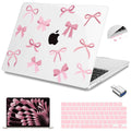 Teryeefi for M4 M3 M2 MacBook Air 15 inch Case 2025 2024 2023 Release fits Model A3241 A3114 A2941, Design Hard Shell Cover & Keyboard Cover & Screen Protector & OTG Adapter - Cute Pink Bows