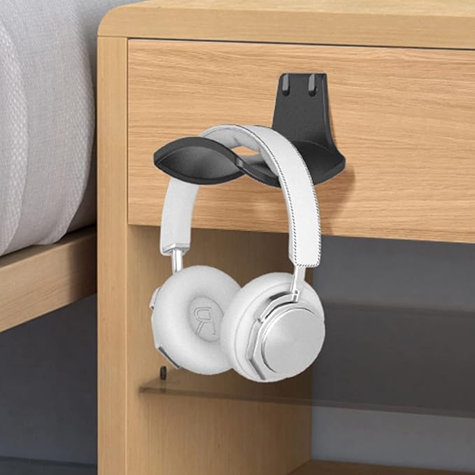 2-Pack Never Fall Headphone Hooks Hanger Wall Mount, Headset Holder Stand for Universal Gaming Headset Airpods Max Sony Bose Beats, Strong Adhesive by Screws