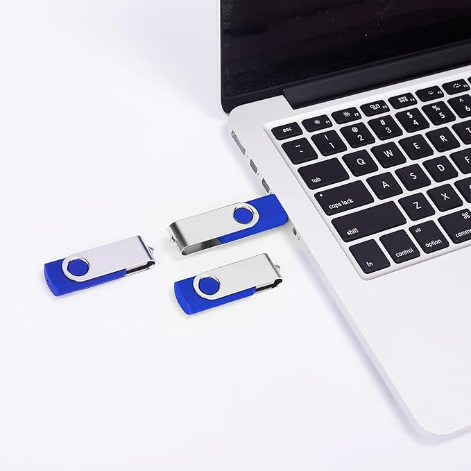 256MB Bulk Flash Drives 50 Pack, EASTBULL USB 2.0 Fast Speed Flash Drives Bulk Swivel Thumb Drives Pack (Blue)