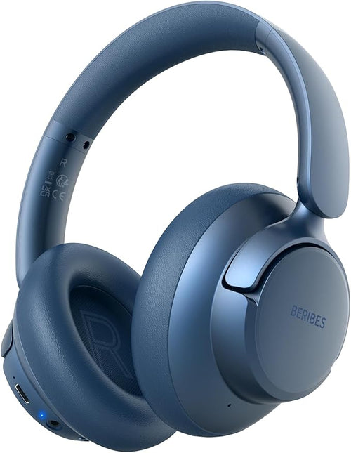 BERIBES Upgraded Hybrid Active Noise Cancelling Wireless Headphones with Transparent Modes,70H Playtime Bluetooth Headphones Wireless with Mic, Deep Bass,3.5MM Cable,Soft-Earpads