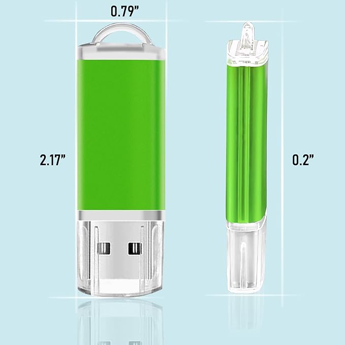 1GB Flash Drive 50 Pack USB 2.0 Flash Drives USB Bulk Thumb Drive Memory Stick Fat 1GB Jump Drives Multipack with Lanyard (Green 50 Packs 1 GB)