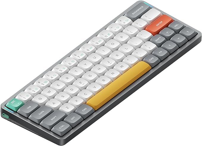 nuphy Air60 V2 Portable Wireless Keyboard 60% Low Profile Mechanical Keyboard Support QMK/VIA Compatible with Windows/mac OS/Linux Supports Bluetooth 5.1/2.4GHz/Wired (USB-C) Grey-Gateron Aloe Switch