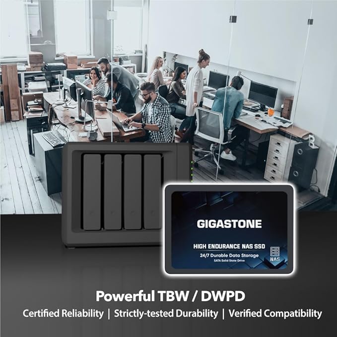 Gigastone 2TB NAS SSD Drive (24-Pack) 24/7 Durable TLC High Endurance RAID Data Storage Network Attached Storage 2.5" SATA Internal Solid State Hard Drives