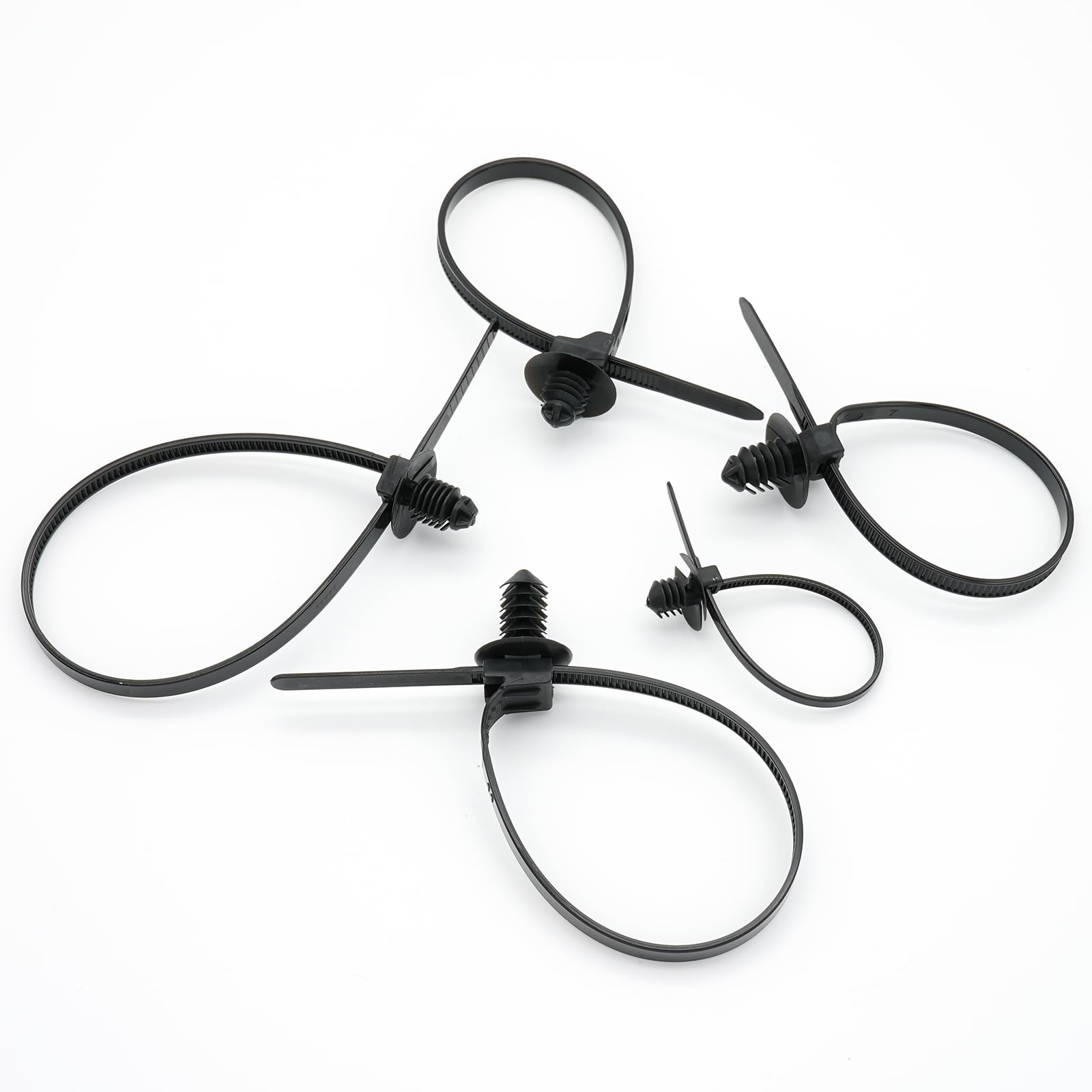 Semrien Push Mount Cable Ties Assorted Sizes Push Mount Zip Ties, 240 Pcs