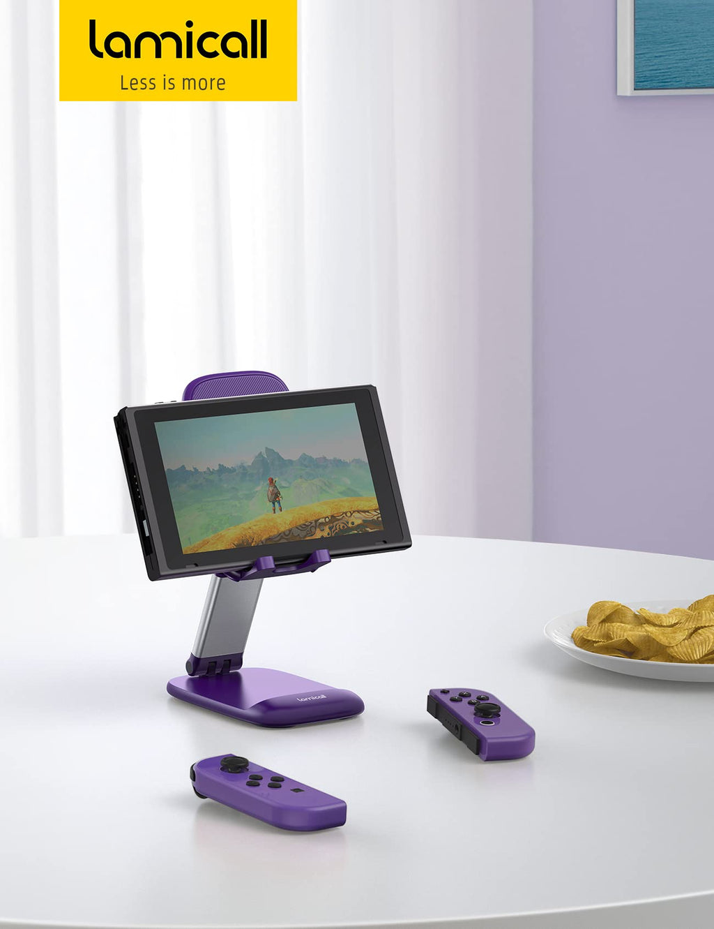 Lamicall Purple Phone Holder for Desk - Dark Purple Cellphone Stand