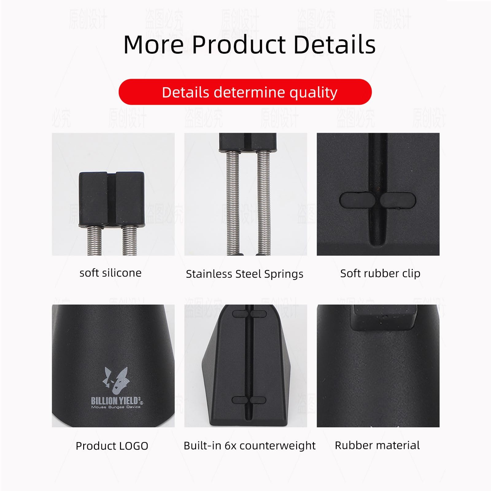 Sisyphy Gaming Mouse Bungee, Mouse Cord Holder and Cable Management Device (Primium Version 360g, Black)