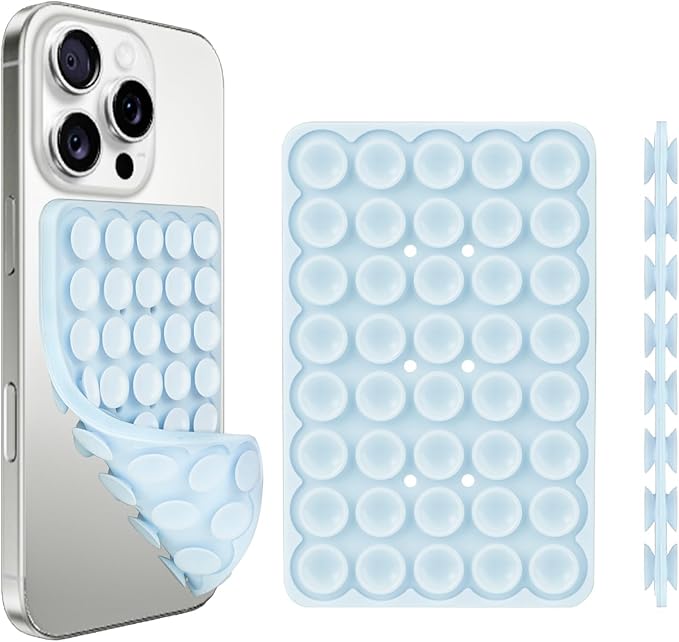 Giumel 2PCS Silicone Suction Phone Case Mount,Non Slip Suction Cup, Hands-Free Phone Accessories Holder for Selfies and Videos,Silicone Adhesive Stand Sticky for Cell Phone Rose red