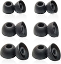 Replacement Earbuds Tips Silicone Universal for 4.0mm-6.0mm Nozzle in-Ear Rubber Ear Tips Fit True Wireless Earbuds 6 Pairs LMS Black