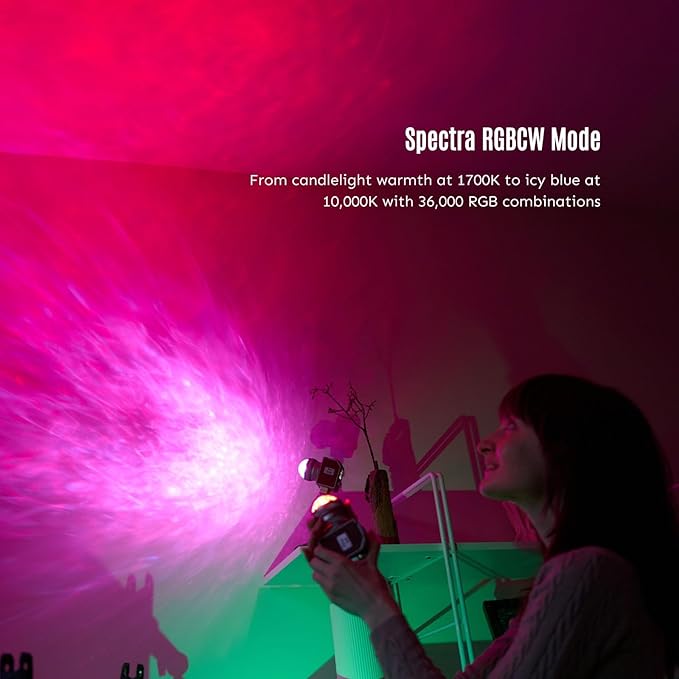 Harlowe Micro 8 Spectra Portable Led Light for Camera 8W RGBCW 1700K-10000K CRI/TLCI 96+ Small Camera Lighting Kit Mini Cube Fill Light for Photography and Video Recording Master Kit