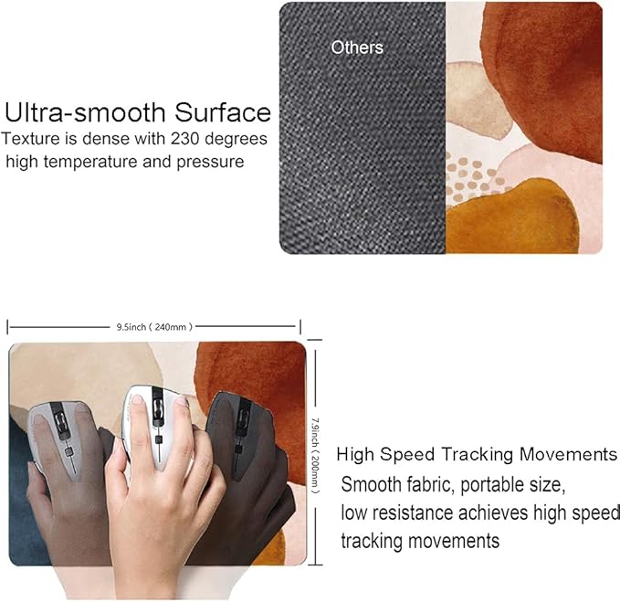 Mouse Pad, Modern Abstract Marble Mousepad, Cute Mouse Mat Waterproof Non-Slip Rubber Base Mouse Pads for Office Laptop Computer