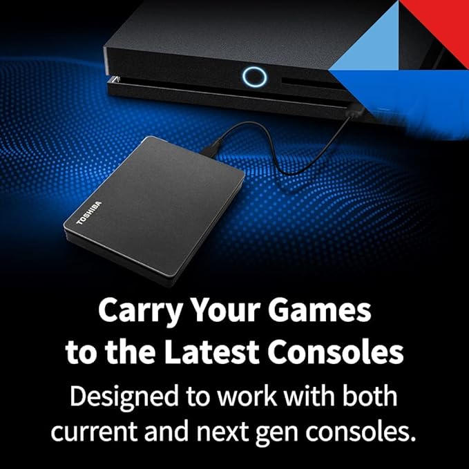 Toshiba Canvio Gaming 2TB Portable External Hard Drive USB 3.0, Black for PlayStation, Xbox, PC & Mac - HDTX120XK3AA