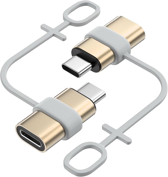 MoKo Lightning to USB C Adapter 2Pack, NOT for Lightning Earbuds/Headphones/OTG, USB-C to Lightning Adapter for iPhone Air 17 16 15 Pro Max Plus,iPad Pro/Air,Galaxy,ONLY for Charging/Data Sync, Gold