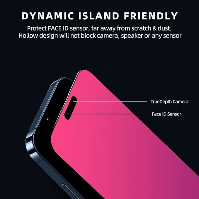 EGKimBa Privacy Screen Protector compatible with iPhone 15 Pro Max, 6.7 inch Gradient Colorful Electroplated Anti-Spy Anti-Blue Light Tempered Glass
