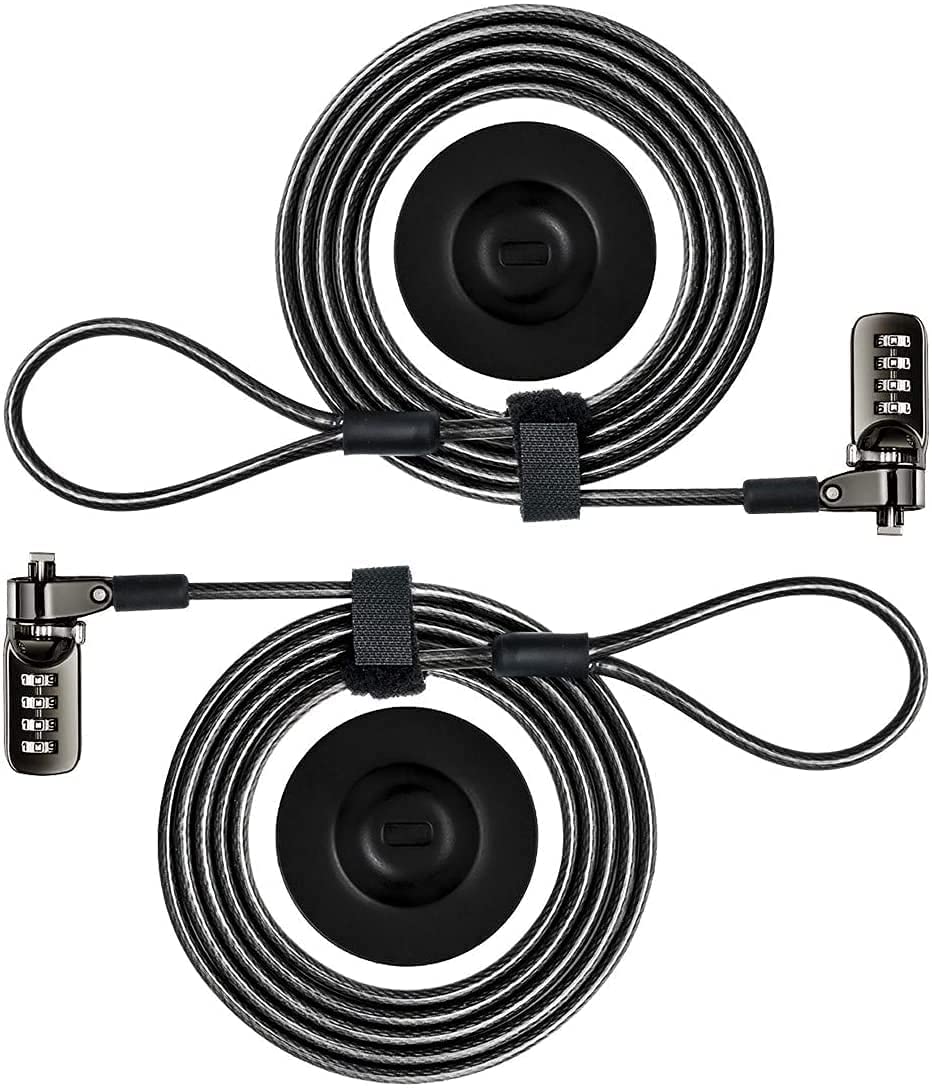 I3C Laptop Lock Cable 6ft Cut-Resistant Security Cable with 360° Rotating Lock for Wedge Slot Laptops 7x3mm Anti-Theft Computer Lock for Office, Library, Travel, Students & Business