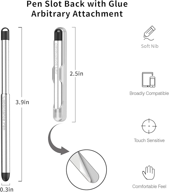 Stylus Pens with Pen Slot for Touch Screens, High Precision Capacitive Universal Stylus for iPad iPhone Tablets Samsung Galaxy All Touch Screen Devices (Purple)