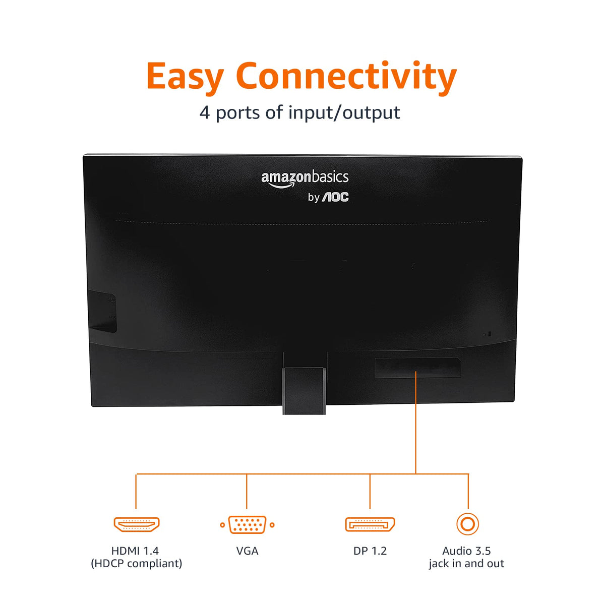 Amazon Basics 24-inch Full HD IPS Monitor, 75 Hz, 1080P, HDMI, Display Port and VGA Input, Adjustable Stand, VESA Compatible, Built-in Speakers for Office and Home, Black