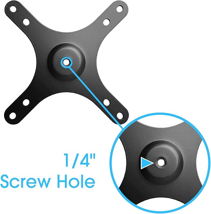 Kado Portable Monitor Stand Adapter Bracket Plate Tripod, Wall Mount Arm Mount 1/4" Screw Hole to 100x100mm 75x75mm Universal, Tripod Camera Stand for Desktop Monitor Portrait/Landscape Mode