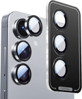 X-it Camera Lens Protector for Samsung S25 Plus, 9H Tempered Glass, Independent Metal Aluminum Edge Original Protection Design, Suitable for Phone Case, Anti-scratch, Anti-reflective,Blue