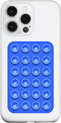 Silicone Suction Phone Case Mount, Silicon Adhesive Phone Accessory for Smartphones, Hands-Free Mirror Shower Phone Holder for Selfies, Tiktok Videos (Dark Blue)