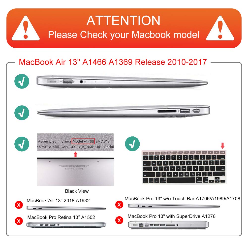 Mektron for MacBook Air 13 Case A1466/A1369 (2010-2017 Release), Snap-on Plastic Hard Shell Cover for MacBook Air 13.3 inch with Keyboard Cover,Watercolor Cactus