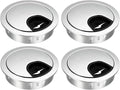 uxcell Cable Hole Cover, 2Inch/50mm Zinc Alloy Desk Wire Cord Cable Grommets Hole Cover for Office PC Desk Cable Cord Organizer, 4Pcs Bright Silver