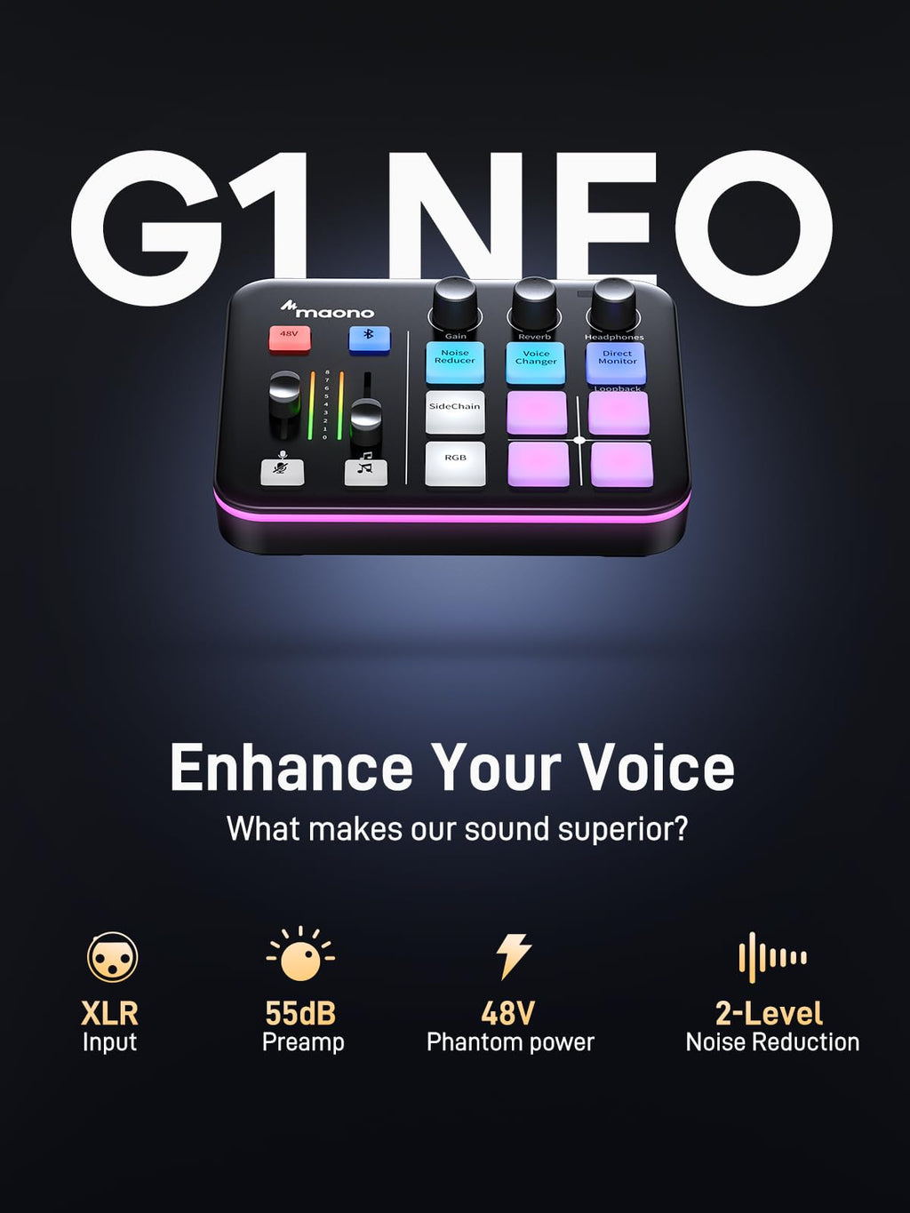 MAONO G1 NEO & PD200XS Gaming Bundle: Audio Mixer and XLR Dynamic Mic