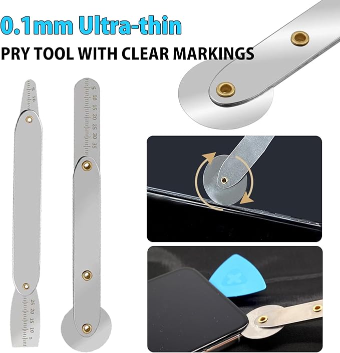 Spudger Pry Tool Kit 8 Piece Opening Tool, Metal Spudger Tool Kit, Ultra-Thin Prying & Open Tool for iPhone, Laptop, iPad, Cell Phone, MacBook, Tablet, Computer, Electronics Repair