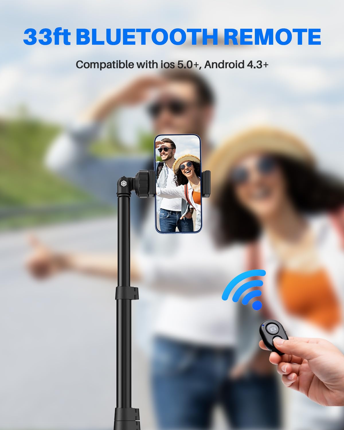 Extendable Phone Tripod for iPhone & Selfie Stick with Remote