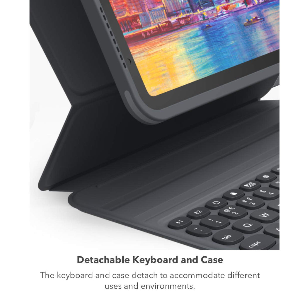 ZAGG Pro Keys Detachable Case & Wireless Keyboard for Apple iPad 10.2" (Gen 9, 8, 7) - Bluetooth Pairing, Backlit Laptop-Style Keys, Apple Pencil Holder, 6.6ft Drop Protection, Black