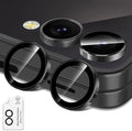 for Samsung Galaxy Z Flip 7 Camera Lens Protector, Individual Metal Ring Tempered Glass Lens Cover, [Strong Adsorption] Scratch Resistant Ultra-Thin HD Clear Lens Cover, 1 Set-Black Ring