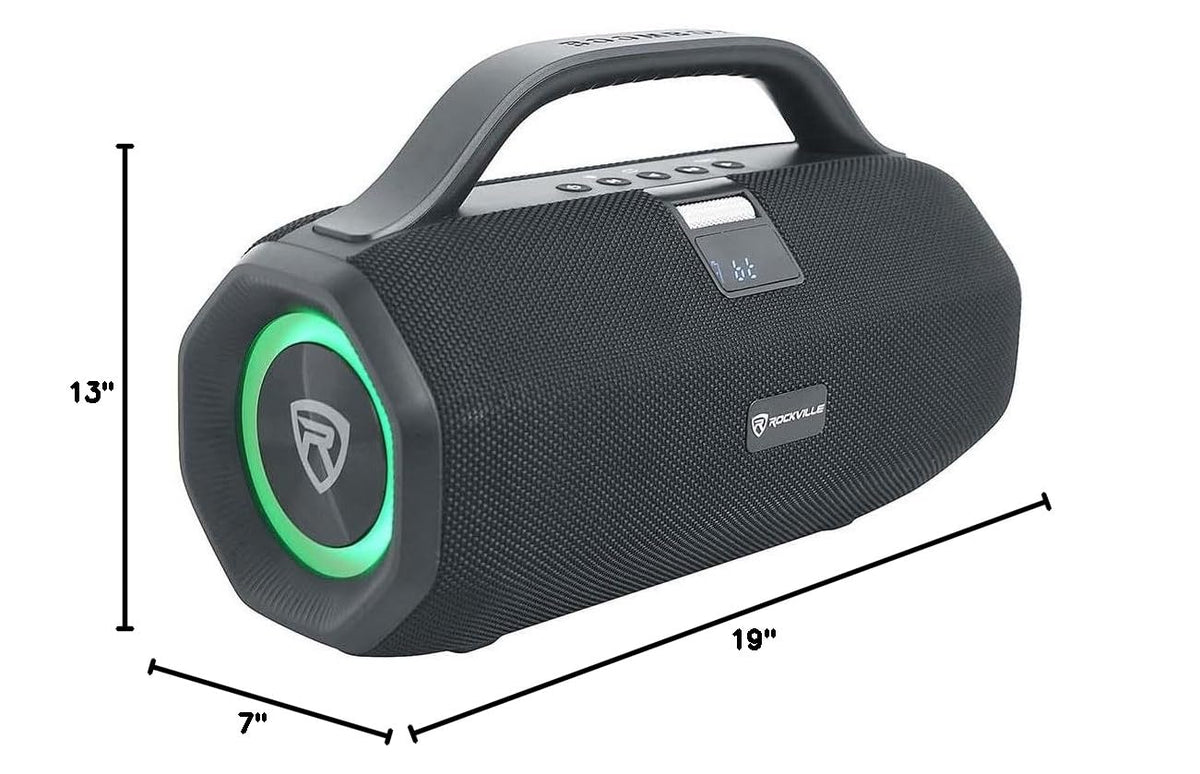 Rockville SONIC-50L Large Portable Bluetooth Speaker for Parties, Black