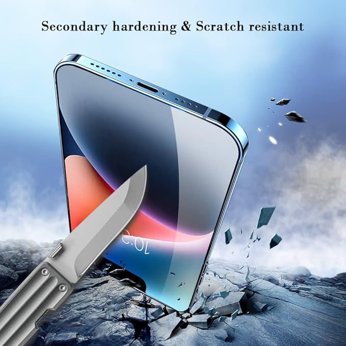 PERFECTSIGHT Screen Protector, HD Clear Tempered Glass, Anti Blue Light, Compatible with iPhone 14, 13 Pro & 13 (6.1 inch), 2.5D Curved Edge, 9H Hardness, Fingerprint Resistant, 1 Piece
