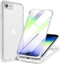 Miracase for iPhone SE Phone Case 3rd/2nd Generation 2022 2020 Full-Body with Built-in Glass Screen Protector, Heavy Duty 360° Protective Shockproof Bumper Cover for iPhone 8/SE, Purple