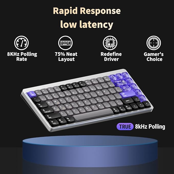 nuphy Air75 HE Rapid Trigger Wired Custom Magnetic Gaming Keyboard,RGB HotSwap, 84 Keys 75% Layout Adjustable Actuation Esports Low-Profile Hall Effect Keyboard (Magnetic Jade Switch)