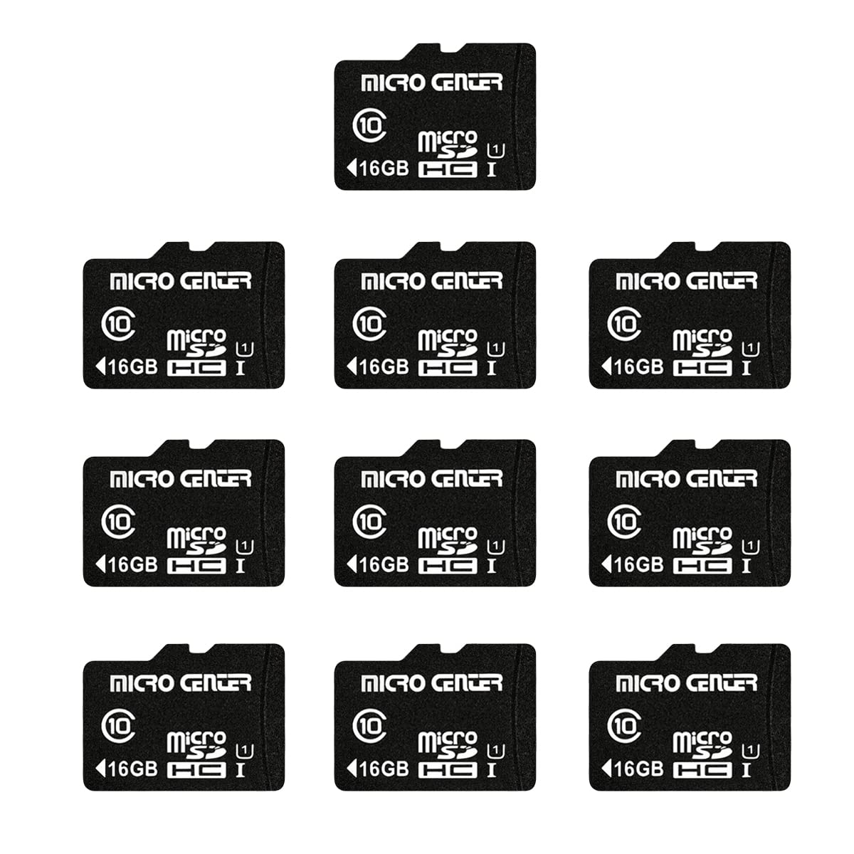 Micro Center 16GB Class 10 MicroSDHC Flash Memory Card with Adapter, 10Pack